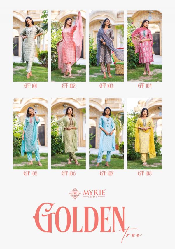 Myrie Golden Exclusive Kurti With Bottom Dupatta Collection